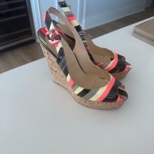 Christian Louboutin Striped Wedge Sandals